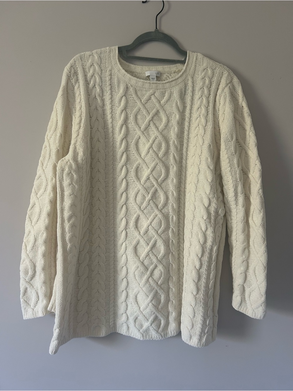 J. Jill Classic Cable Knit Women's Sweater - Cream
